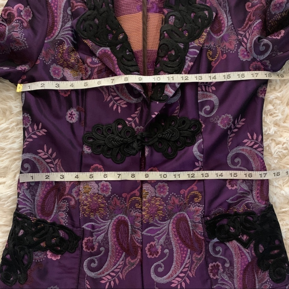 Vintage ISABEL Purple Paisley Tapestry Coat - Picture 12 of 15